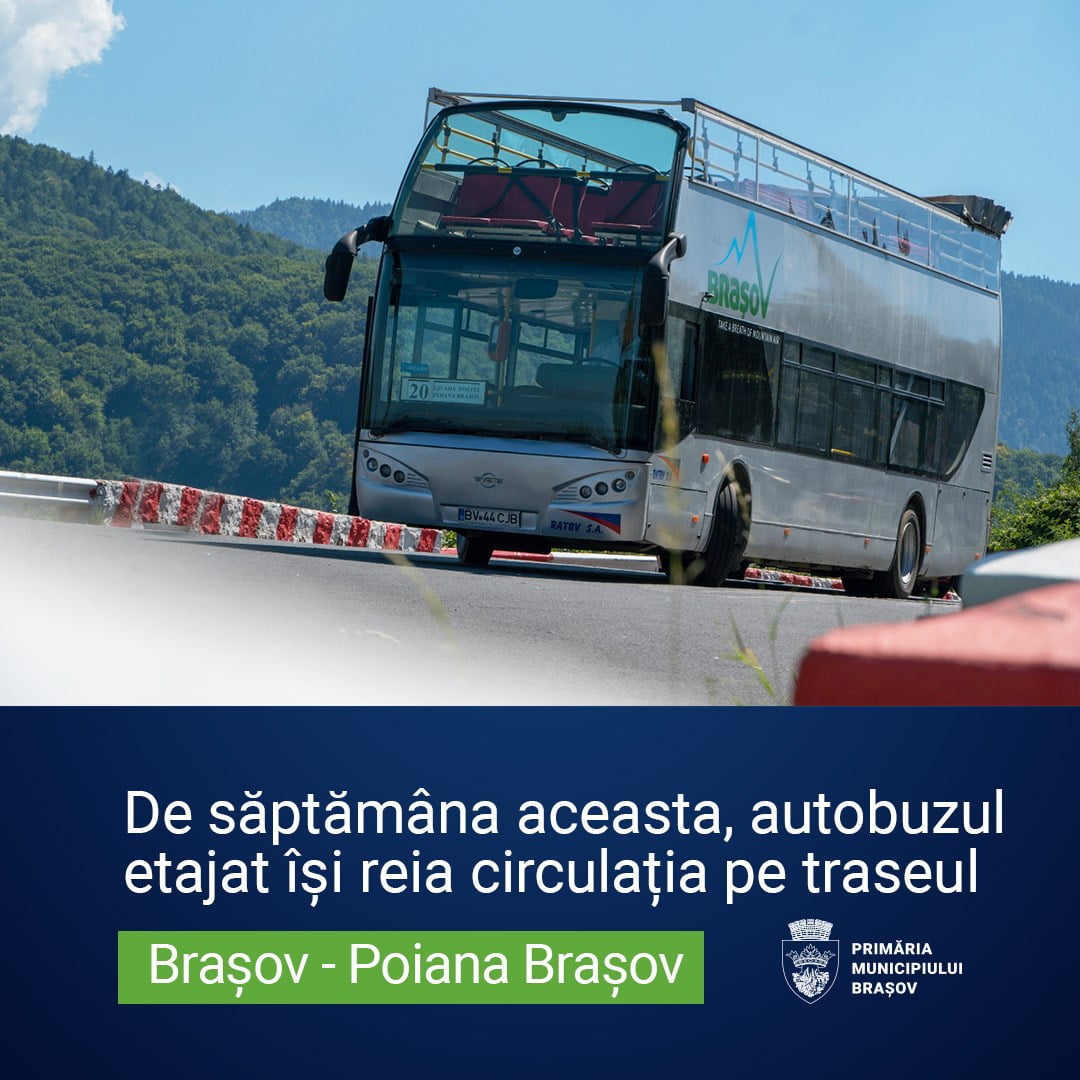 Flavia Boghiu: Autobuzul etajat își reia circulația pe traseul Brașov – Poiana Brașov 1