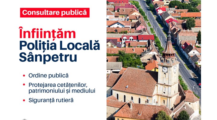 Se înființează Poliția Locală Sânpetru. „Va avea 9 posturi, dintre care un șef de post și 8 posturi de execuție” 2