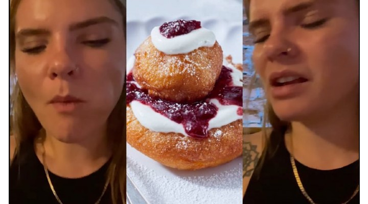 Video Brașov. Reacția unei turiste din Olanda după ce mănâncă papanași. „Aromele bucătăriei românești sunt absolut delicioase” 1