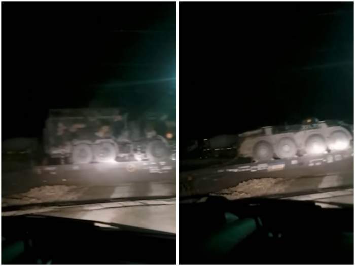 Video Brașov. Un tren cu blindate și camioane militare a deraiat. Incidentul a fost filmat de un șofer 1
