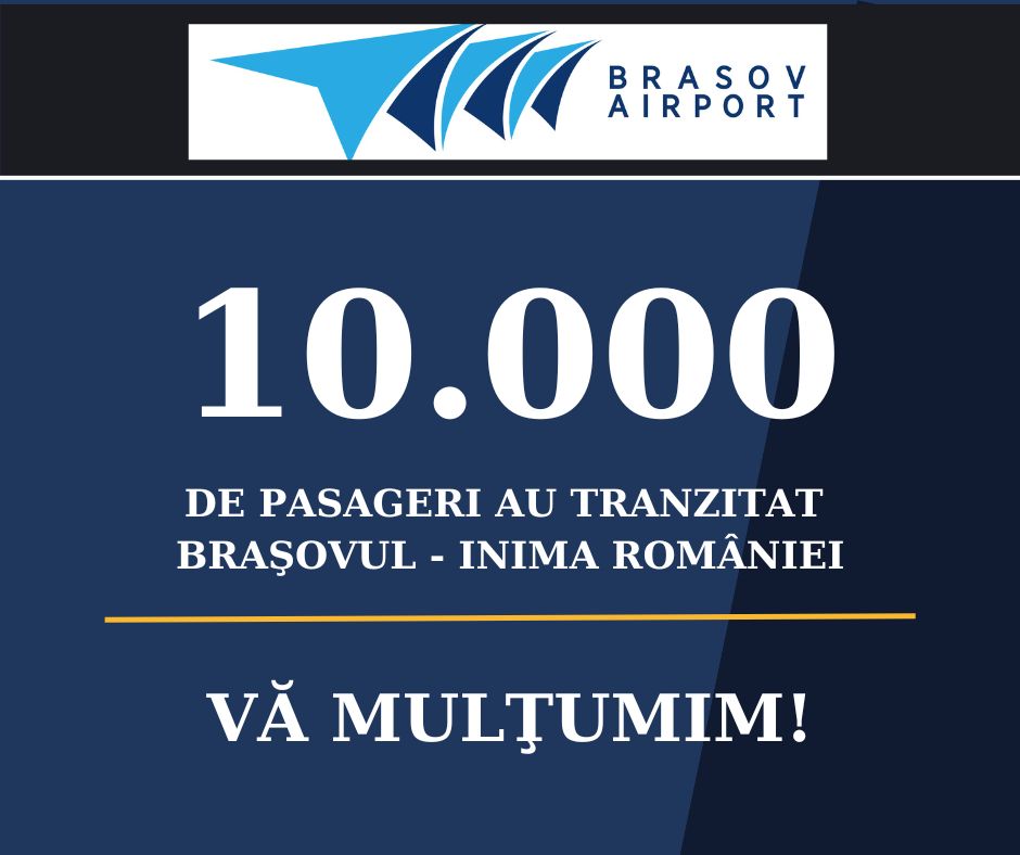 Record la Aeroportul Brașov. Aterizează pasagerul cu numărul 10.000, cu un avion Dan Air 1