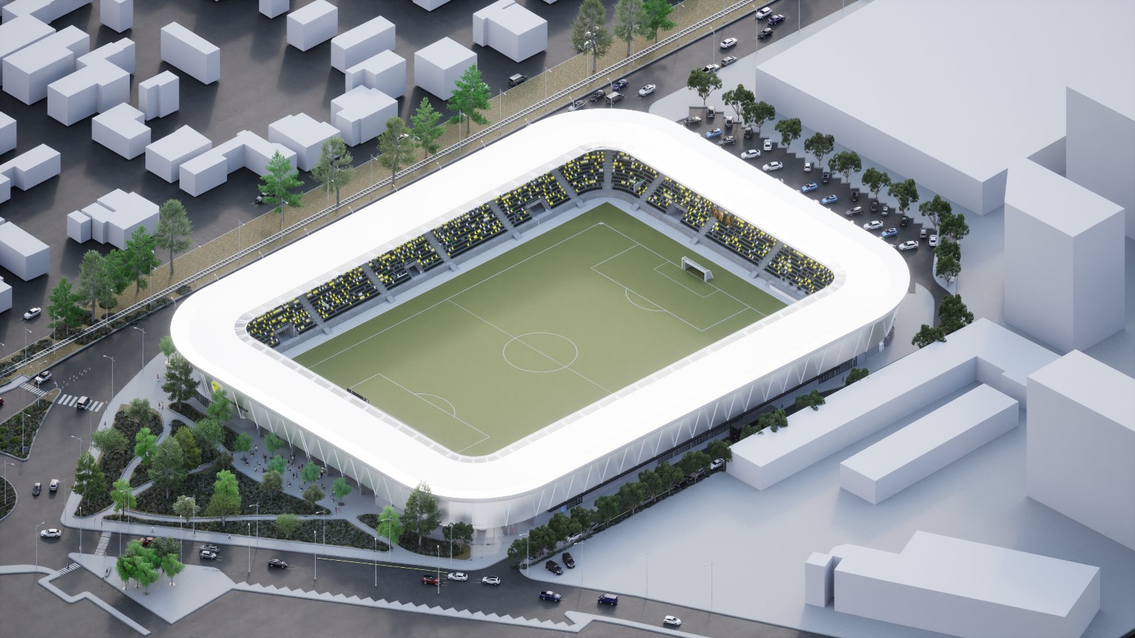 Foto Brașov. Cum va arăta noul stadion Tineretului. Costul total pentru amenajarea stadionului, cu o capacitate de 9.716 locuri este de aproape 150 de milioane de lei 1