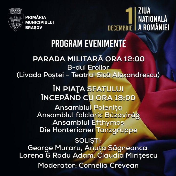 Brașov. Concertele din Piața Sfatului, duminică 2