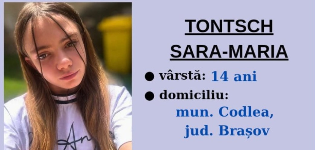 Alertă la Brașov: o fată de 14 ani din Codlea a dispărut fără urmă. Ultimele detalii cunoscute despre dispariția 1 Alertă la Brașov: o fată de 14 ani din Codlea a dispărut fără urmă. Ultimele detalii cunoscute despre dispariția 1