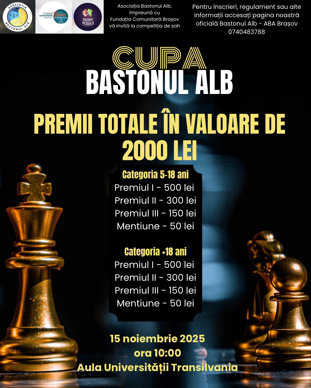 Evenimente Brașov, sambătă 15 noiembrie: demonstrații spectaculoase de arte marțiale, competiții de șah, târguri locale, concerte folk, show-uri rock, festivaluri de dans. O zi în care cultura, sportul, muzica și tradițiile se suprapun într-un program dens, exact cum îi place publicului local: activ, viu și conectat 8 Evenimente Brașov, sambătă 15 noiembrie: demonstrații spectaculoase de arte marțiale, competiții de șah, târguri locale, concerte folk, show-uri rock, festivaluri de dans. O zi în care cultura, sportul, muzica și tradițiile se suprapun într-un program dens, exact cum îi place publicului local: activ, viu și conectat 8